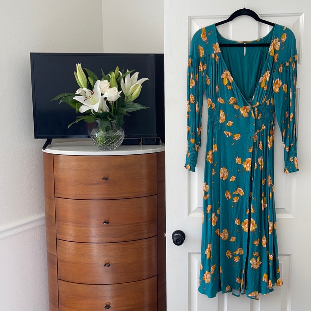 Free People floral wrap dress